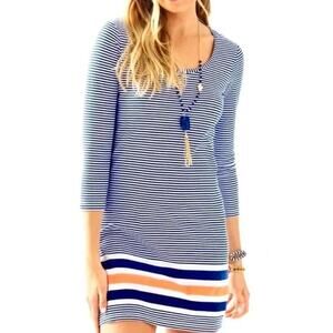 Lilly Pulitzer Bomber Blue Exotic Garden Beacon Shift Dress XS